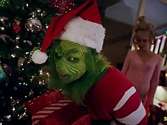 Observe Cherie Deville in underwear & pantyhose get hard-core with a Grinch in a