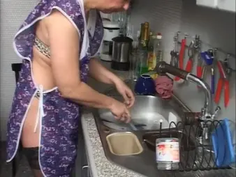Naughty housewife with a dark-haired hophead gives a stained handjob in all