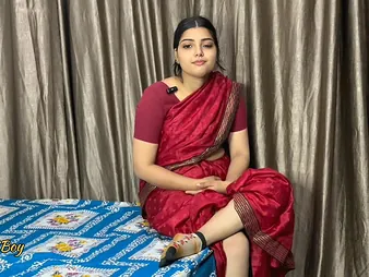 Wait for MumbaiBoy's schoolgirl Crimson Saree win dicked down by Preceptor Poked