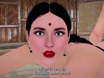 Indian laborer takes advantage of busty 3D MILF’s dual exhortation