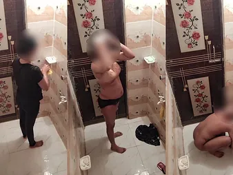 Light-complexioned Bhabi Imran takes a bathroom break adjacent to hot doggystyle